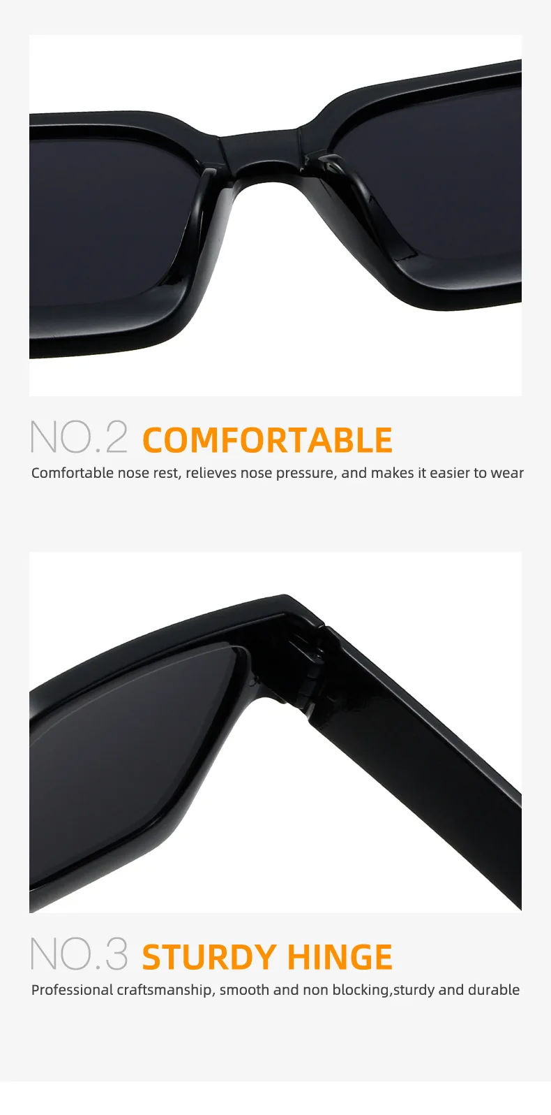 Neue Vintage-Sonnenbrille für Damen und Herren, Quadratischer PC-Rahmen, Marken-Designer Retro-Shades, Modische Sonnenbrille ﻿ für Männer – Detail 29