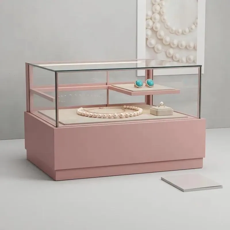 Custom Stainless Steel Storage Display Cabinet Vertical Jewelry Showcase for Museum Boutique Exhibition Hall