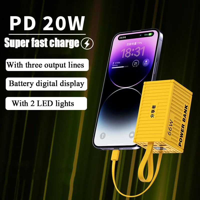 100000mAh PowerBank 20W PD QC 3.0 Charger Powerbank Large Battery Capacity Power Station Fast Charging For iPhone Xiaomi Samsung