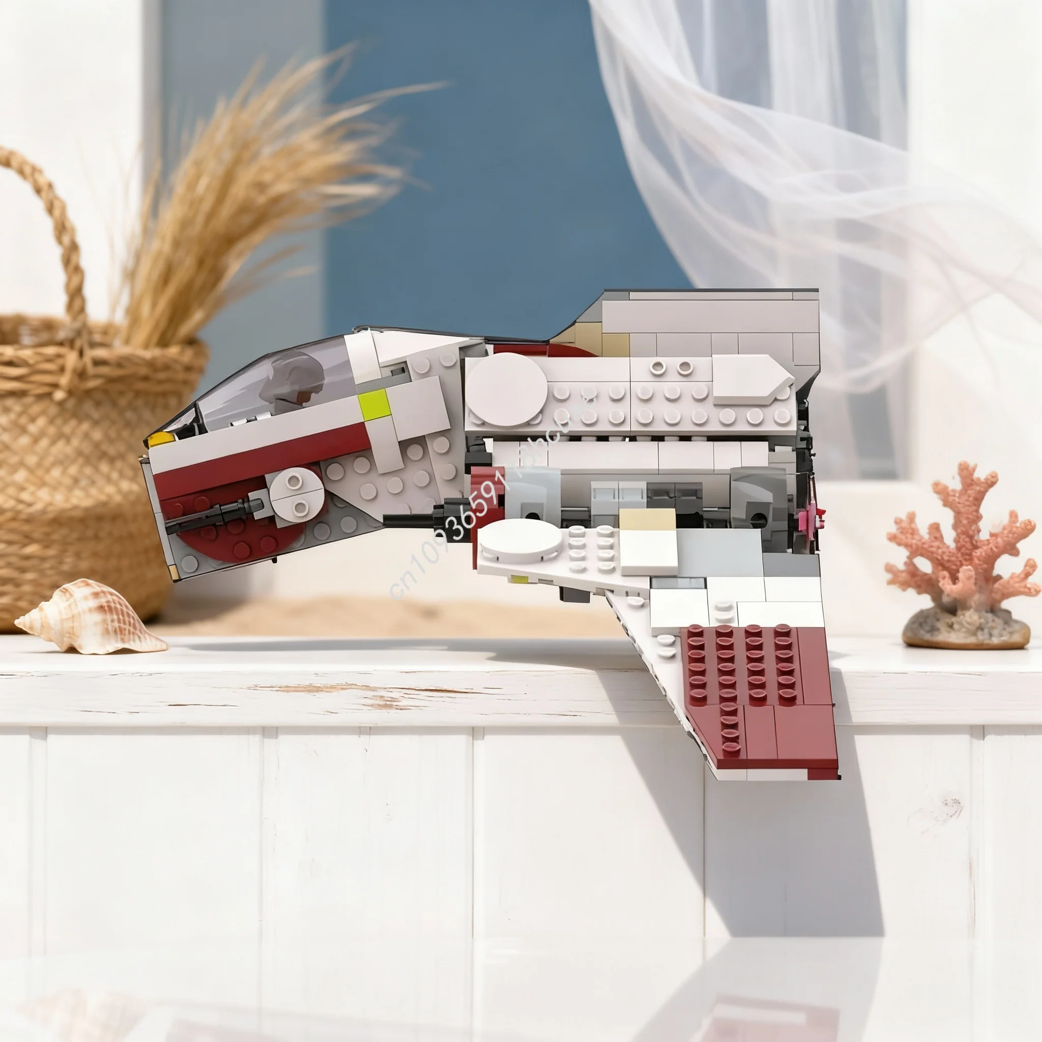 

410 деталей MOC: Звездный истребитель класса Nu, модель Midi Star Battle, конструктор, подарки на Рождество, архитектурное обучение