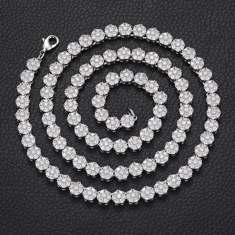 

New high-quality necklace 8mm plum blossom chain hip-hop trend street necklace accessories