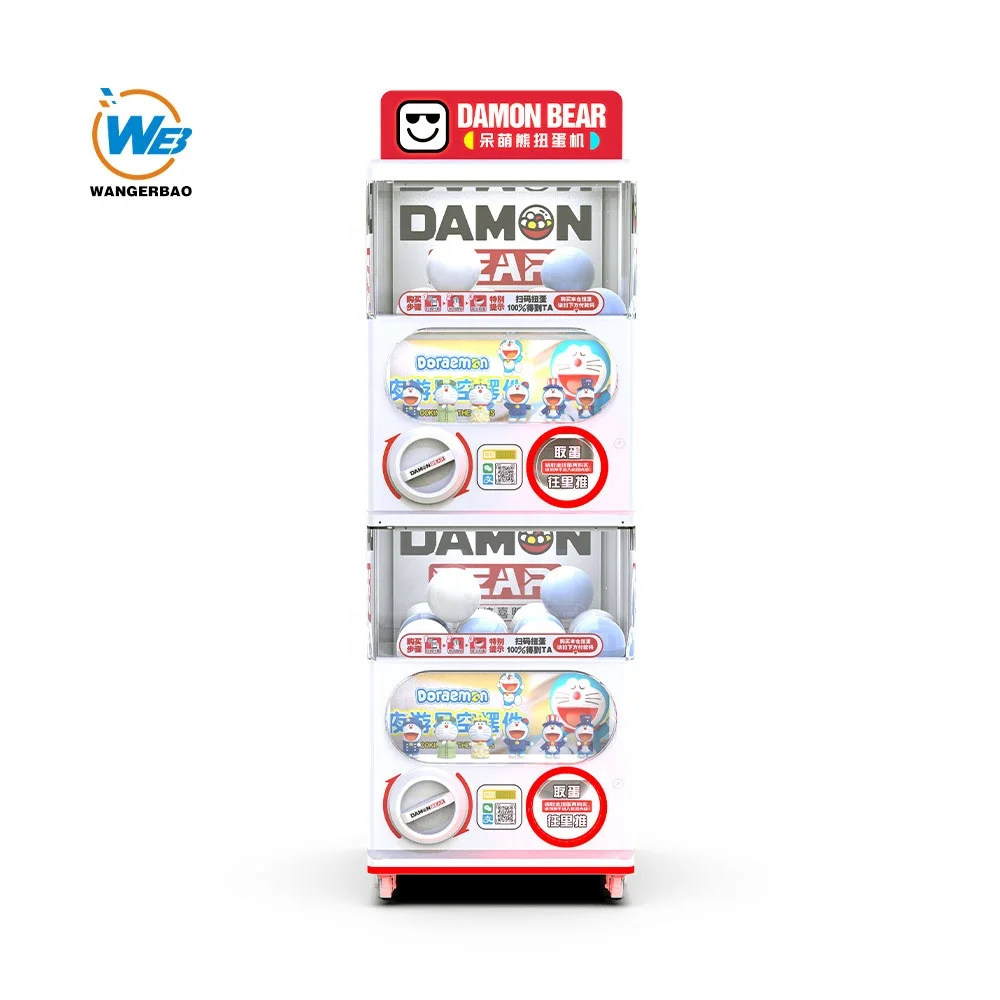 Gachapon Capsule Toy Vending Machine Source Manufacturer-WANGERBAO Customs Gacha Machine With Bill/QR Online Acceptor Gachapon