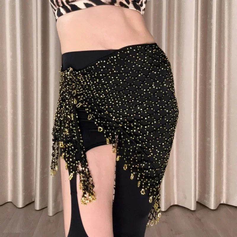 

Customized Cherry Dancer Handmade Hooked Triangle Scarf Belly Dance Belt Jazz Latin Dance Waist Chain Hip Scarf Shawl Suit
