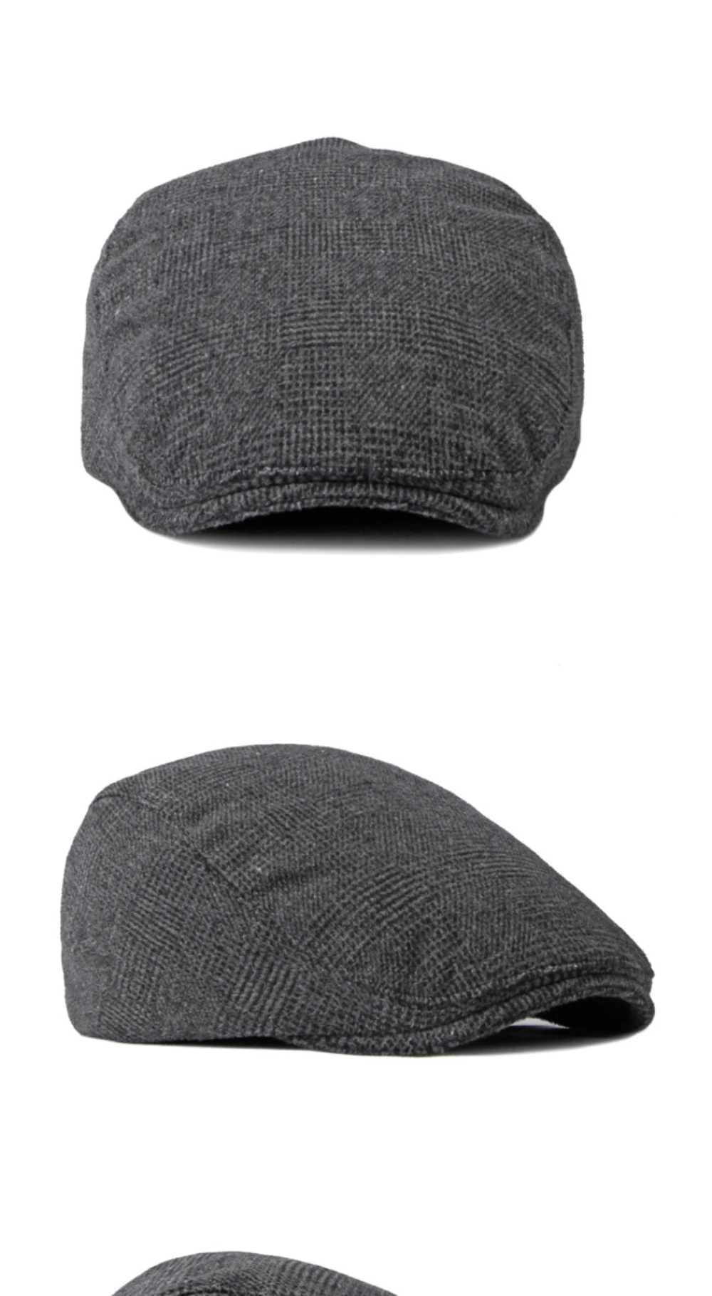 HT4143 Herren- und Damen-Baskenmütze, Retro-Karo-Künstlermütze, flache Ivy-Mütze für Herren und Damen, für Frühling, Herbst und Winter. – Detail 7