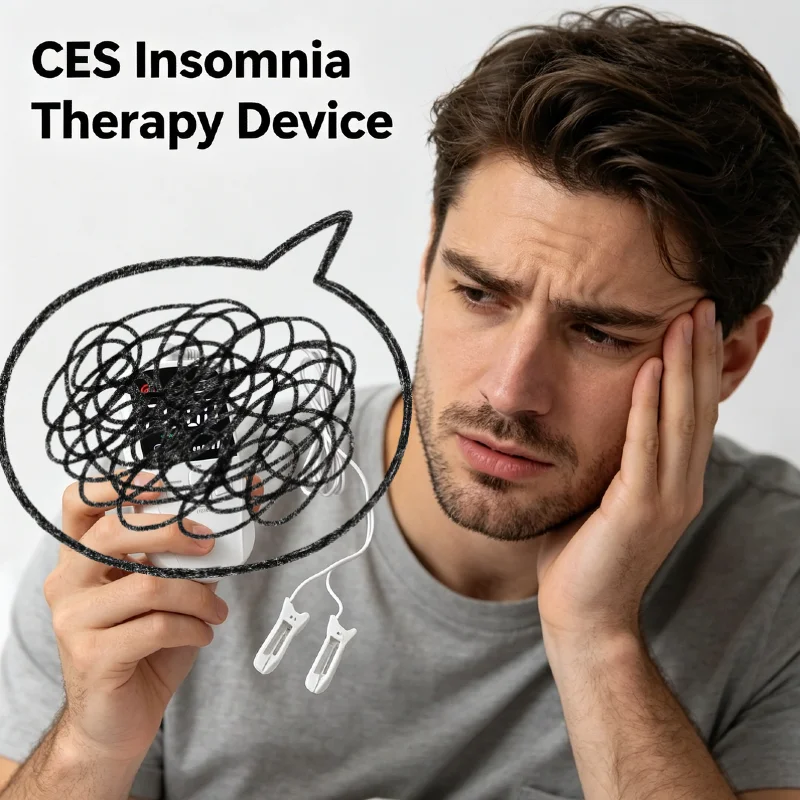 CES Cranial Electrotherapy Ear Clip Device for Insomnia Relief Fast Sleep Rechargeable Sleep Aid Improve Sleeping Home Use