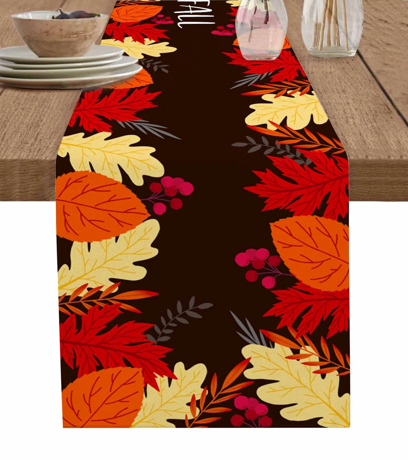 

Autumn Plant Maple Leaves Grain Table Runner Decoration Home Decor Dinner Table Decoration Table Decor