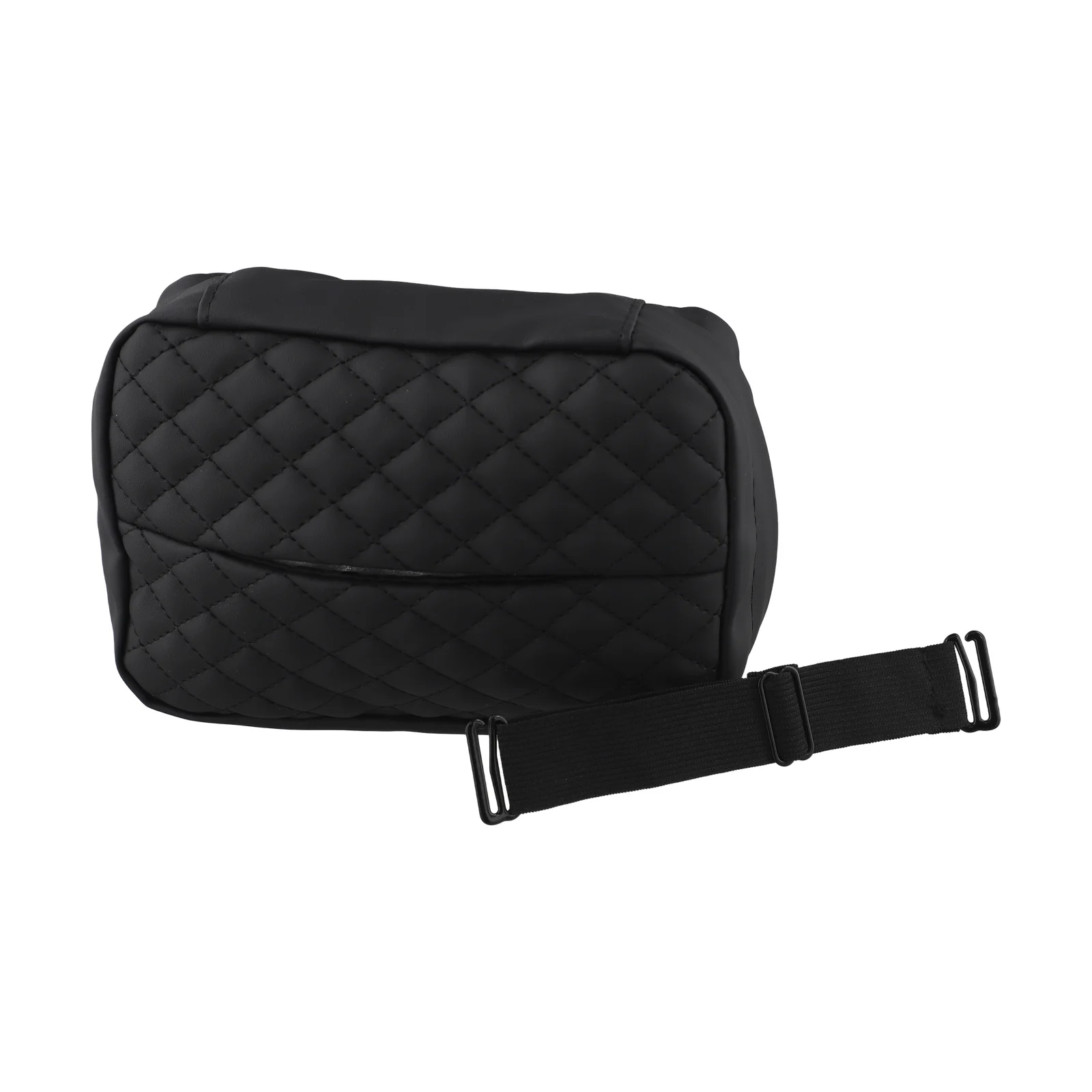 Vehicle Tissue Box with PU Leather Construction and Adjustable Straps for Multiple Interior Mounting Locations