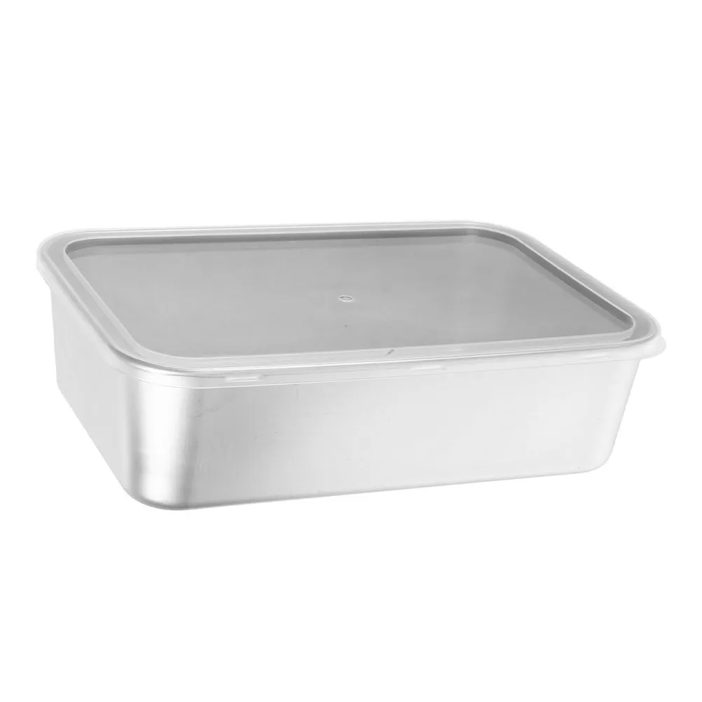 Stainless Steel Cake Pan Thickened Tray Transparent Lid Oven Safe Baking Tiramisu Lasagna Cupcake Rectangle Bakeware with Lid