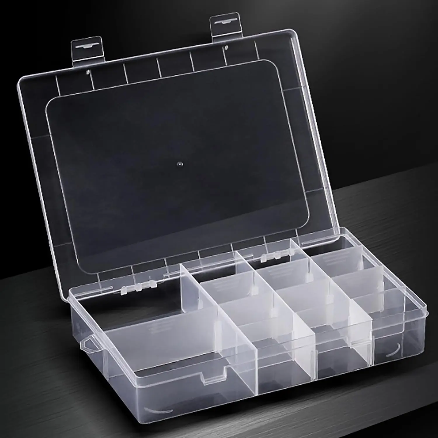 14-Grid Plastic Organizer Box with Dividers Tackle Box Clear Transparent Jewelry Storage Container Earrings Screw Nails Parts