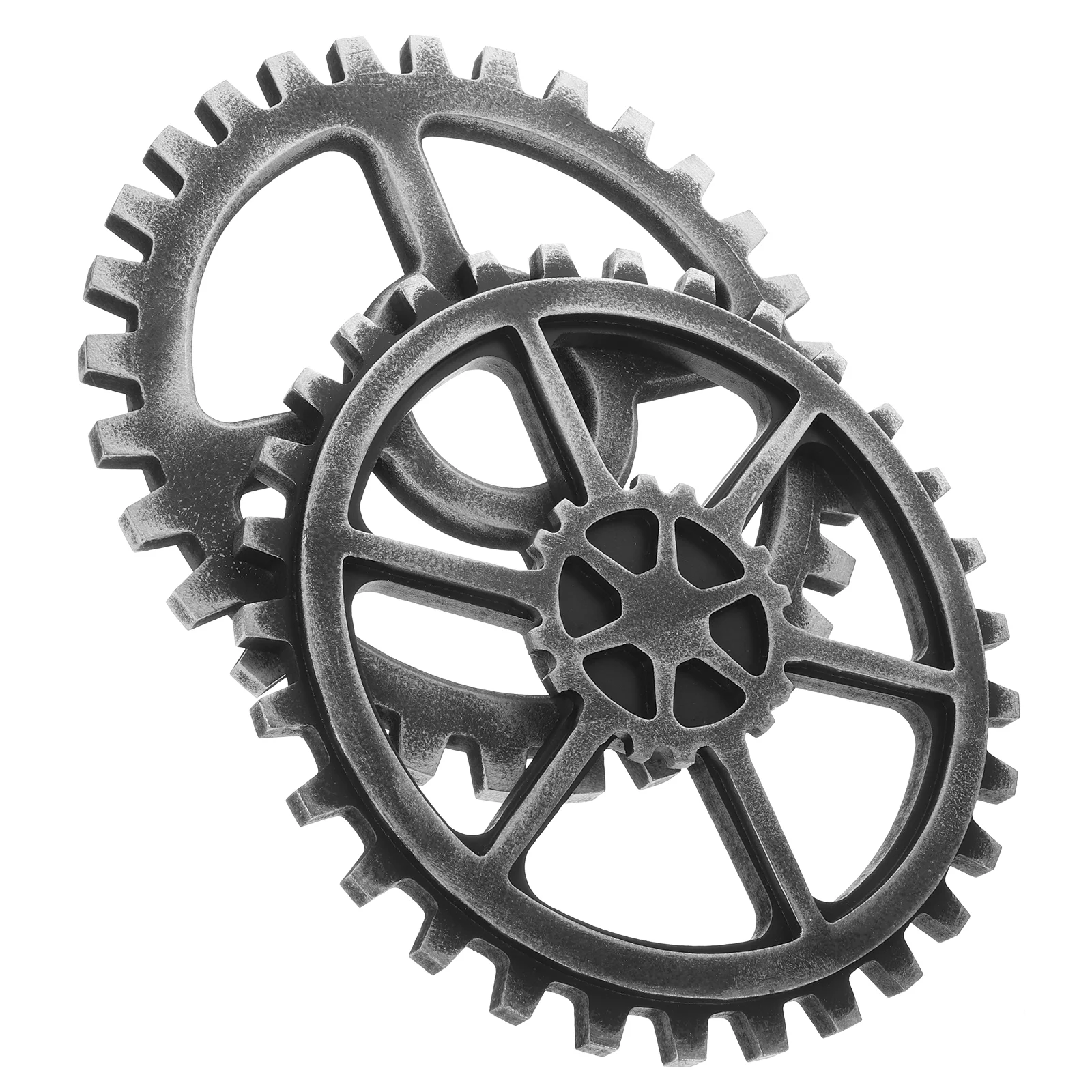 

2 Pcs Industrial Style Gear Decor Wooden Ornament Wall for Home Unique Wheel DIY Crafts