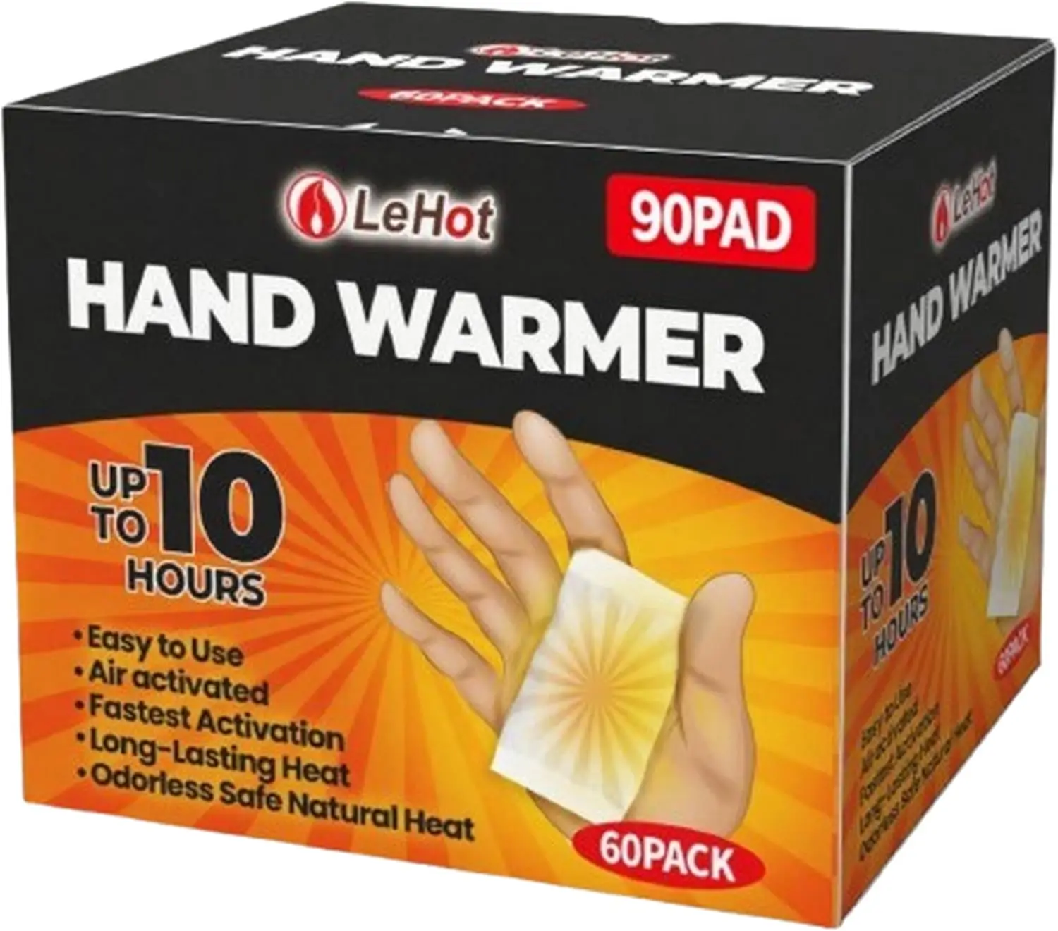

Hand Warmers - 90 Packs Disposable Heat Pads, Up to 10 Hours, Ideal for Camping, Skiing, Fishing, Travel