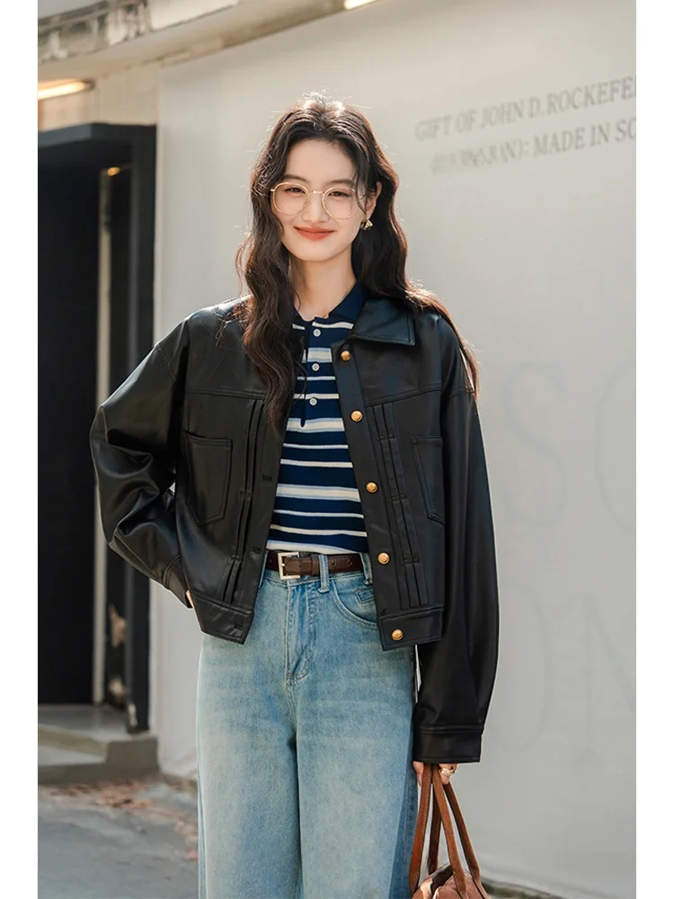 

Bla из искусственной кожи Jaet ort Sle, женская верхняя одежда, пальто, уникальная красивая ветрозащитная молодежная модная осенняя новая модель