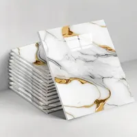 10-40PCS Imitation Marble 3D Ceramic Tile Wall Renovation Decoration Sticker Waterproof Self-adhesive Home Floor Sticker