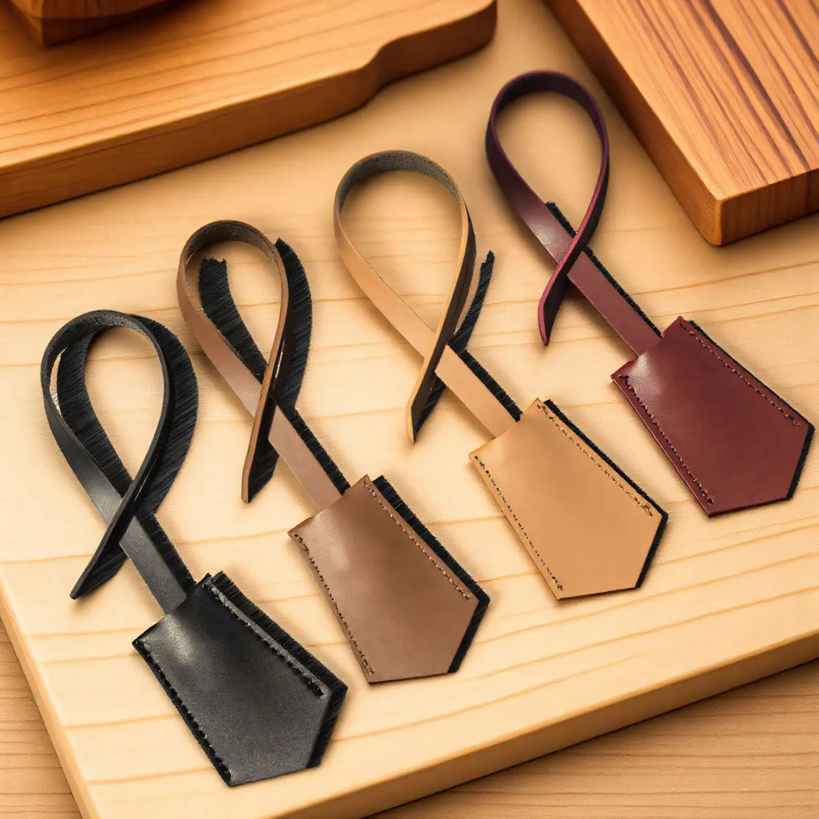 Tanned Leather Tag Bag Hanging Decoration Travel Card Bag Accessories Suitcase Handbag Lock Bag