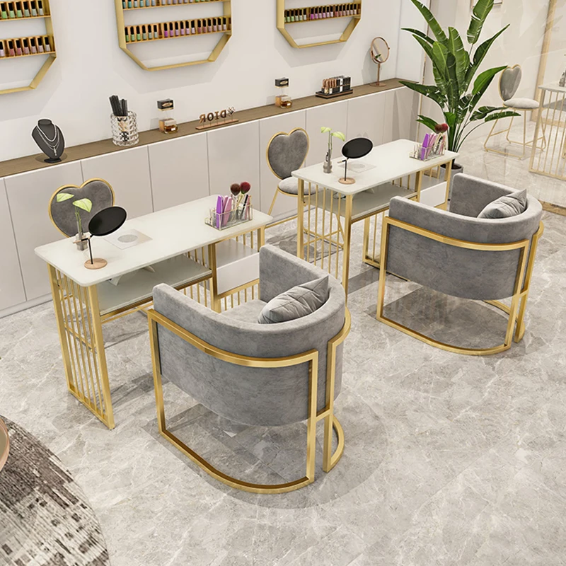 Luxury Design Nail Table Chair Storage Home Modern Nordic Nail Table Vacuum Cleaner Marble Stolik Do Paznokci Manicure Furniture