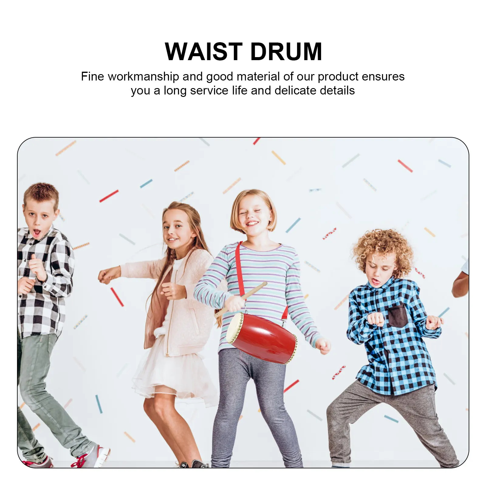 Waist Funny Drum For Celebrations PVC Sheepskin Hand Drum Percussion Instrument Percussion Instrument Simple Traditional