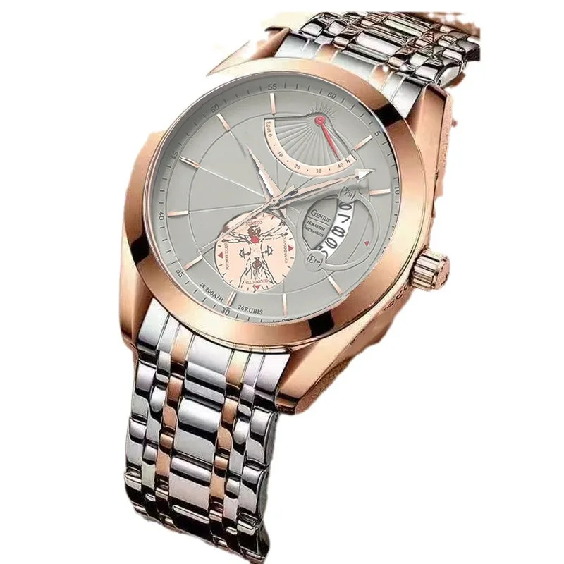 2024New Orologio da uomo Business Sports All-Match Automatico al quarzo Luminoso Impermeabile Orologio da uomo bello Da Vinci