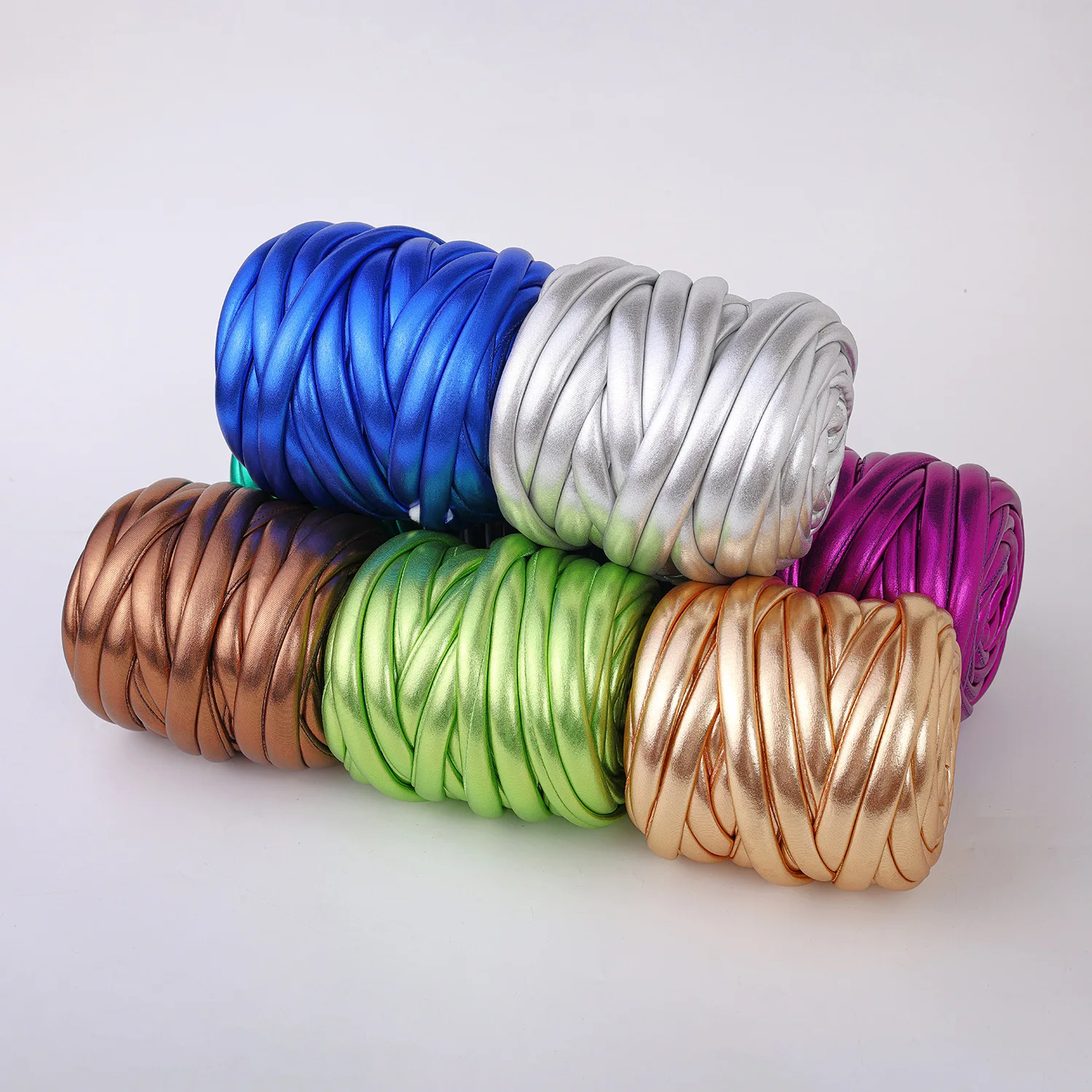 250 g, 1 Stück, Metallimitat, Leder, dick, super sperrig, klobiges Garn, Handstricken, gewebter Faden, Korb, Decke, Teppiche, Riesengarn, DIY