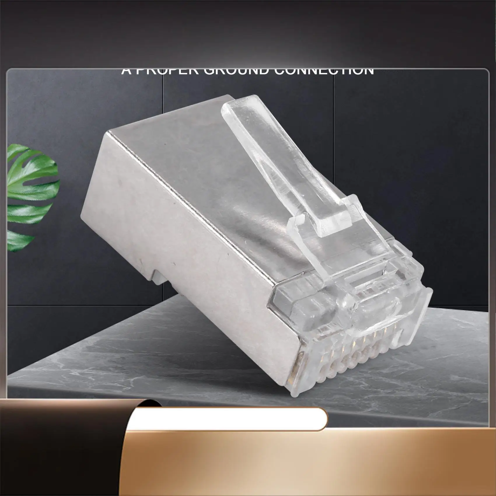 

Shielded RJ45 Connector CAT5E CAT6 Crimp Ethernet Connector STP 8P8C Modular Crystal Head Plugs-X64A