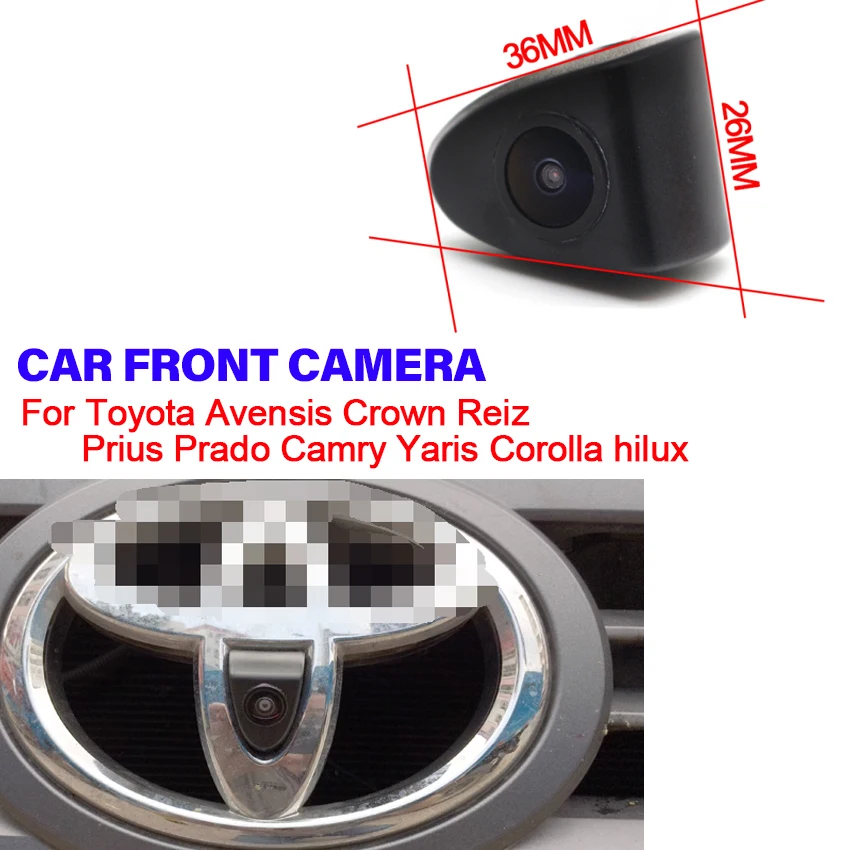 CCD AHD HD Waterproof 1080P Vehicle Logo Front View Camera For Toyota Avensis Crown Reiz Prius Prado Camry Yaris Corolla hilux