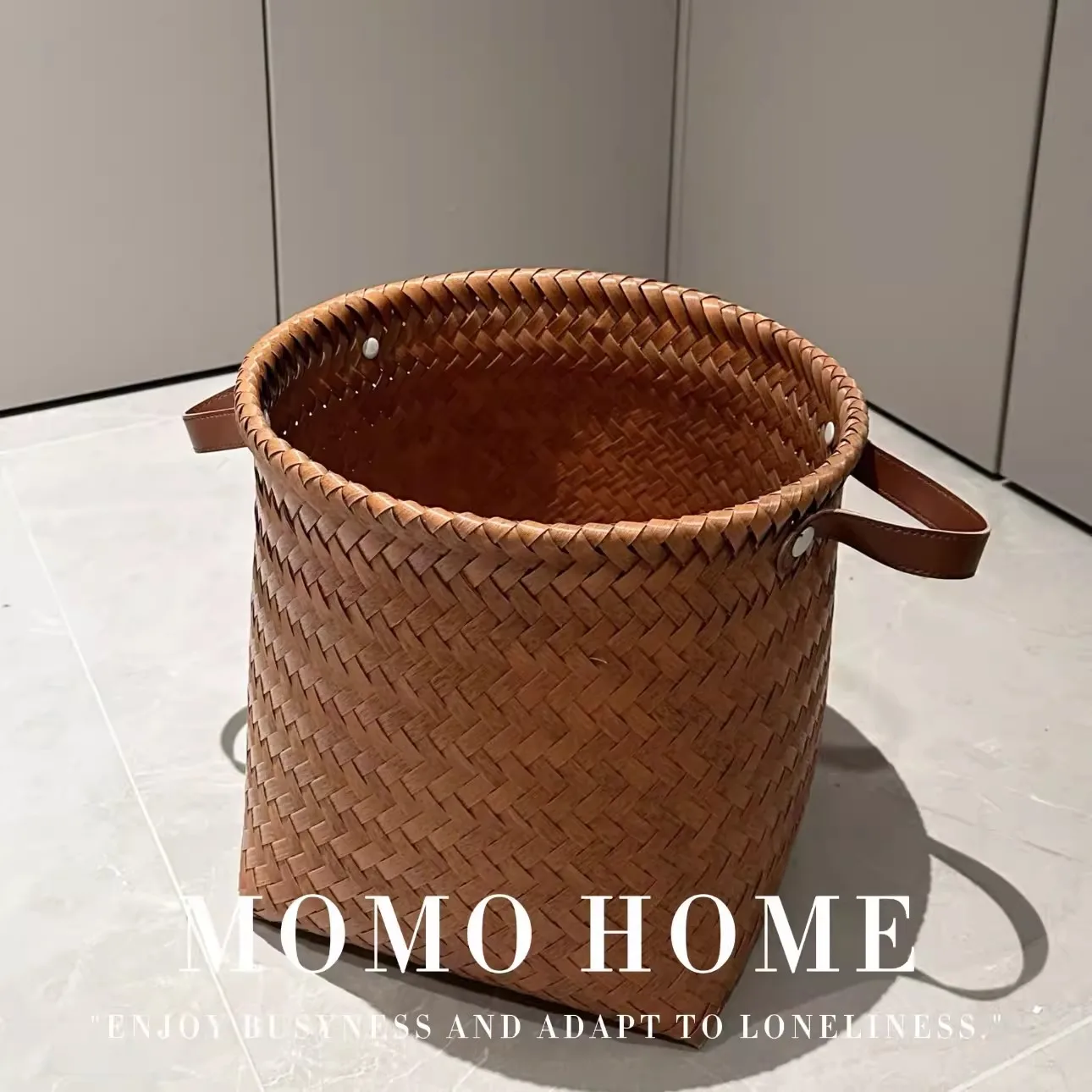 MOMO Home Dirty Clothes Storage Basket Dirty Clothes Basket Put Clothes Snacks Toys Bamboo Imitation Rattan Storage Basket