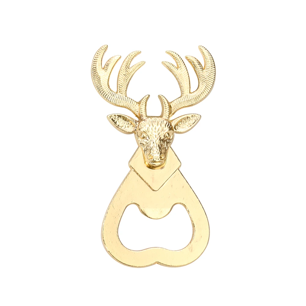 1PC Metal Elk Bottle Opener Alloy Beer Cocktail Opener Christmas Gold Animal Head Gift Kitchen Supplies Drink Tools Accessories