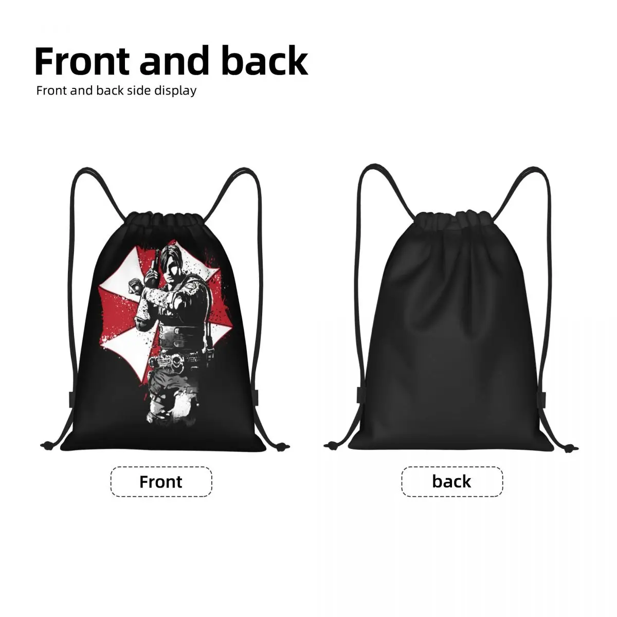 Custom Vintage Umbrellas Corporations Drawstring Bags Women Men Lightweight Video Game Sports Gym Storage Backpack