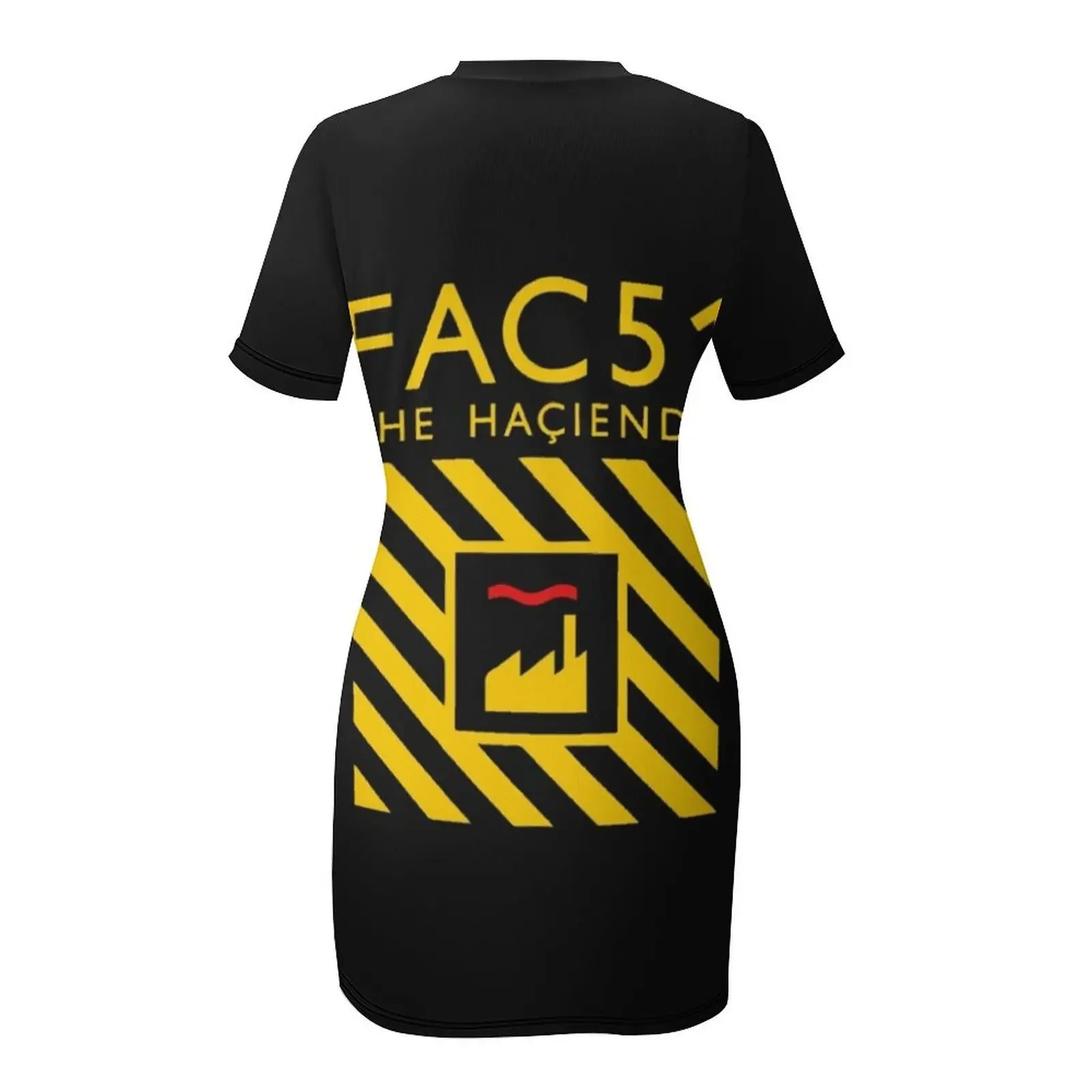 أفضل بائع - FAC51 The Hacienda Merchandise Essential تي شيرت فستان بأكمام قصيرة ملابس نسائية فستان كوري أنيق