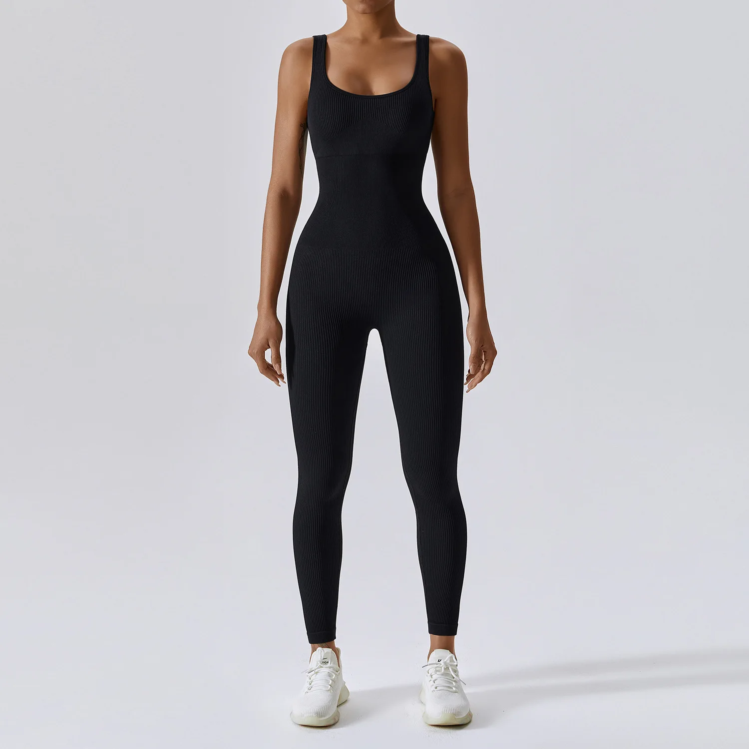 Seamless Jumpsuit Women Thread High Elasticity Yoga Set Running Sports Suit Quick Drying Sleeveless Fitness Gym Set