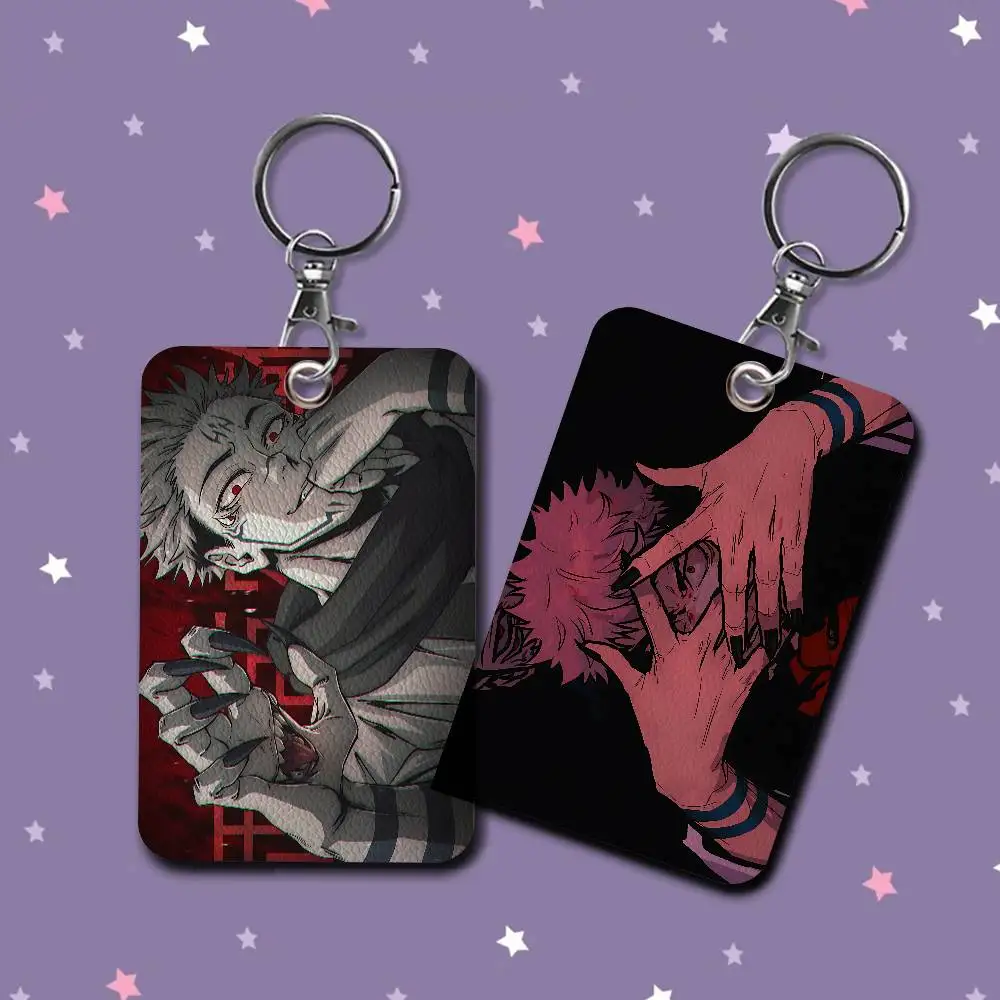 

Anime Sukuna Badge Holder Keychain For Bank Business Work Card Holder Student Card Protective Case Bus Card