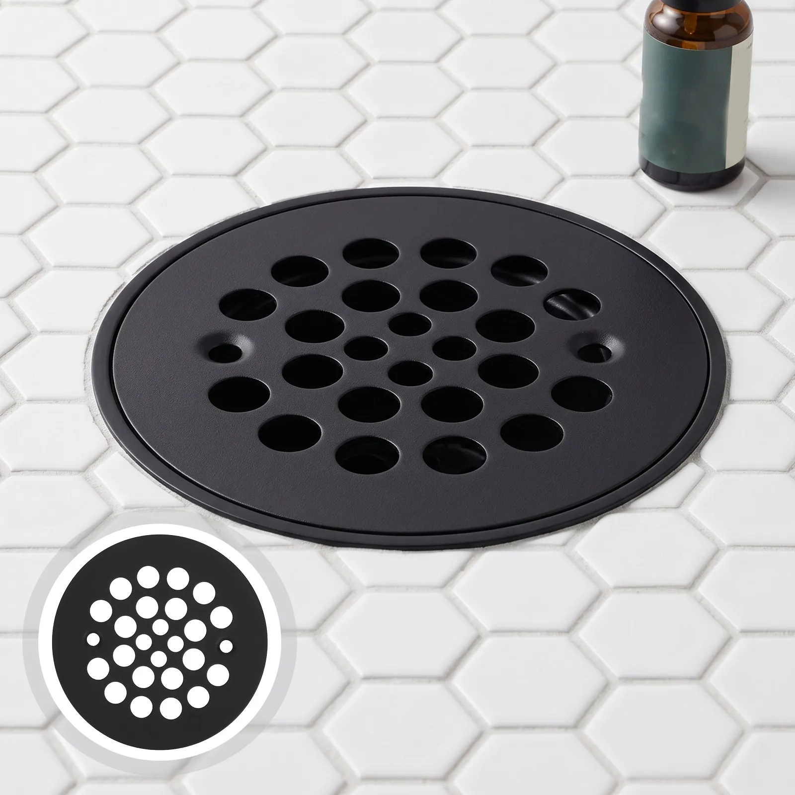 Stainless Steel Floor Drain Cover Round Removable Mesh Filter 4.3inch Anti Clogging Bathroom Kitchen Shower Garage Drain Filter
