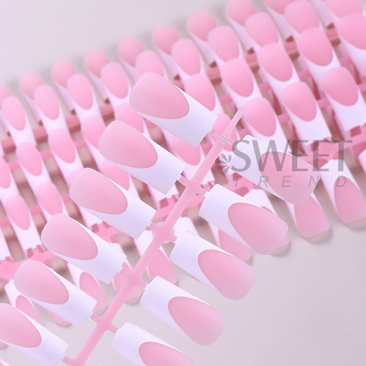 150/160개 누드 핑크빛 매트 프레스온 네일 팁 짧은 스퀘어 라운드 코핀 인조 가짜 네일 프렌치 디자인 무광 풀커버