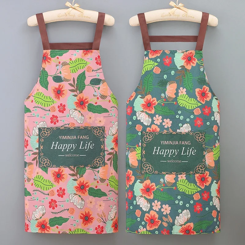 New Breathable Kitchen Aprons Household Canvas Wear-resistant Cooking Oil-proof Overalls Art Smock