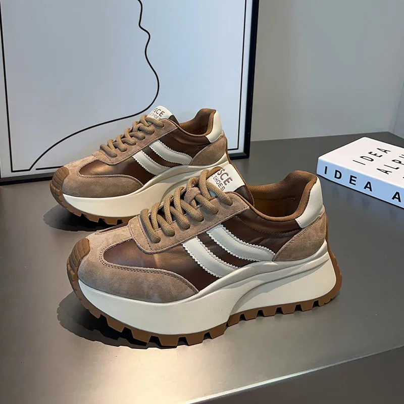 YIMIAOYU Forrest Gump-Schuhe aus Leder mit dicken Sohlen für alle Jahreszeiten, bequeme und lässige Schuhe