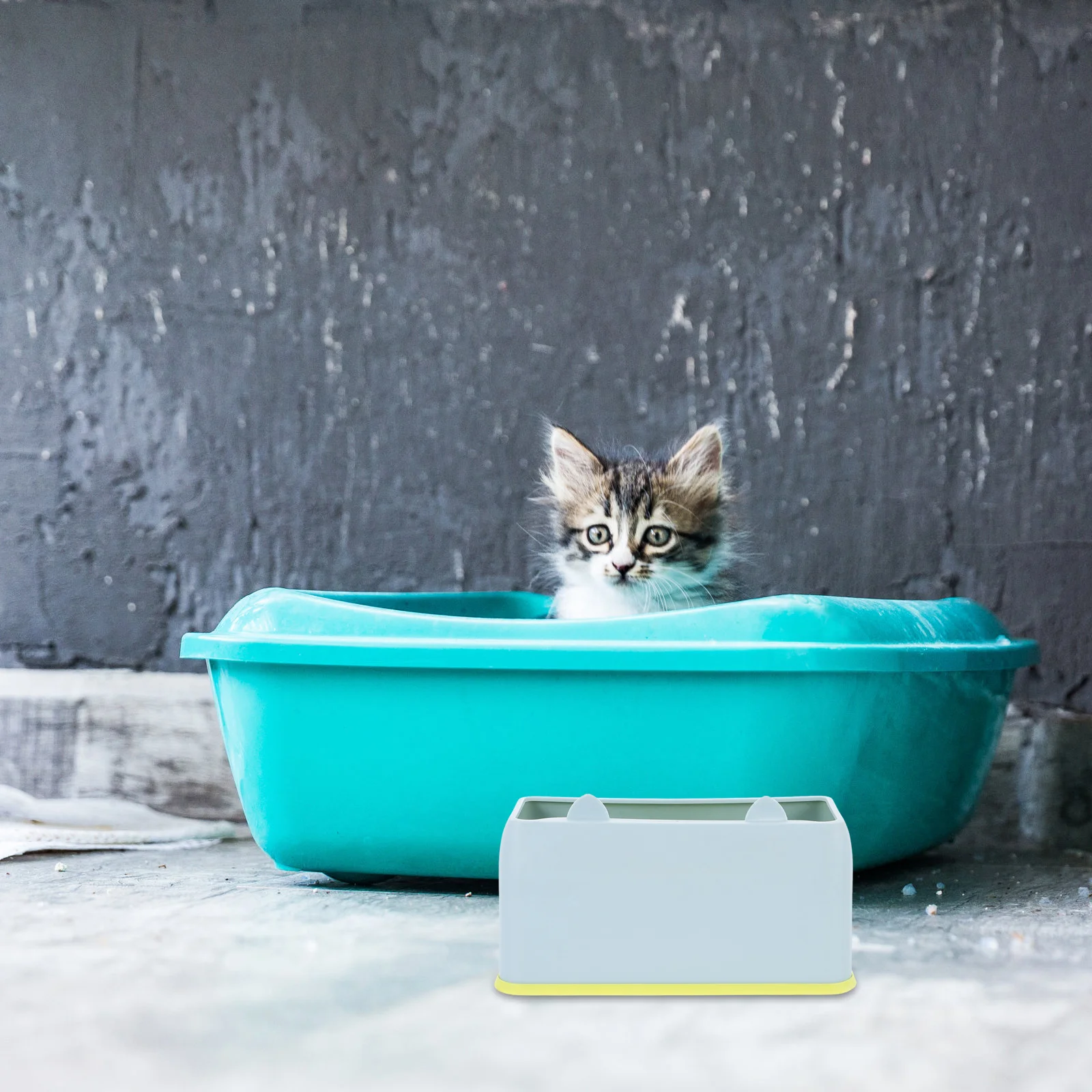 

Cute Cat Shaped Litter Scoop Holder Stylish Grey Durable Easy Install Home Decor Pet Owners Cat Scoop Holder Litter Box