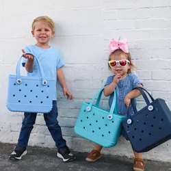 Beach Bogg Bags Children EVA Waterproof Cute Summer Storage Baskets Fashion Kid Outdoor Picnic Small Solid Color Eva Jelly Bag