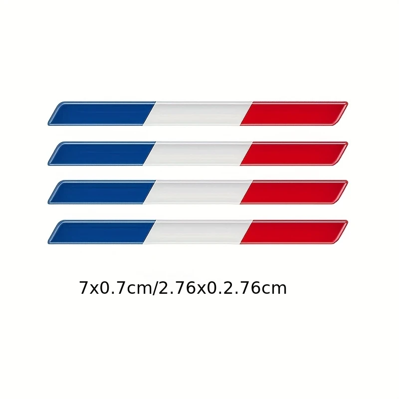 4 個の薄いフランス国旗ステッカーデカールフランスレーシングスポーツ樹脂デカールバッジ装飾イタリアの車バイクオートバイ用