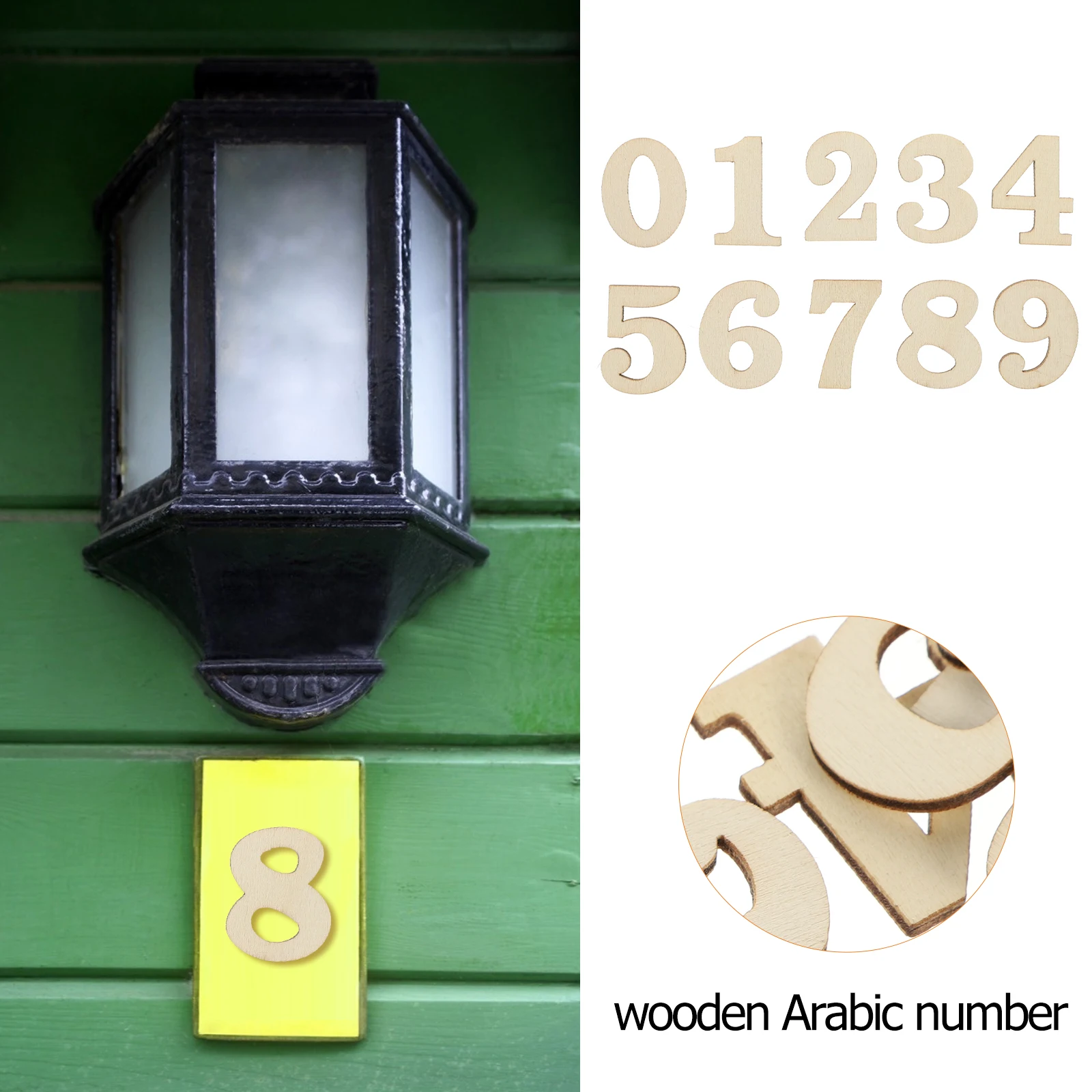 

100 Pcs Numbers Kit for Clock Wall Decor School Crafts Wooden Arabic Number Office Accessories Reusable Durable Mixed Set