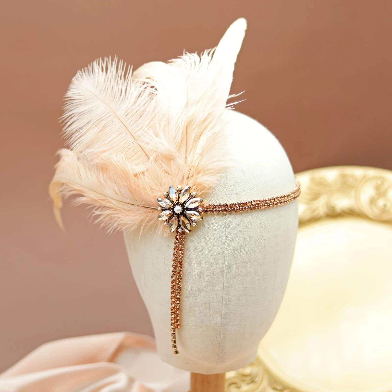 1920s The Great Gatsby Accessories Pilot Set, Vintage Style Party Costume with Headband Beaded Necklace Earrings Gloves Women's