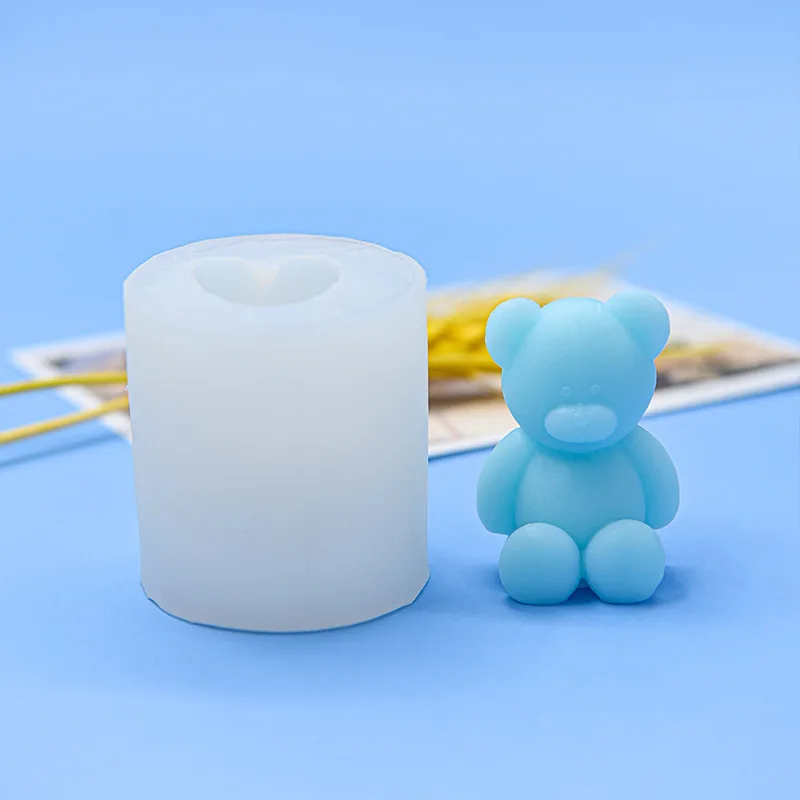 1 Silly Little Bear Candle Mold Handmade Creative Silicone Ornament Cake Baking Silicone Mold