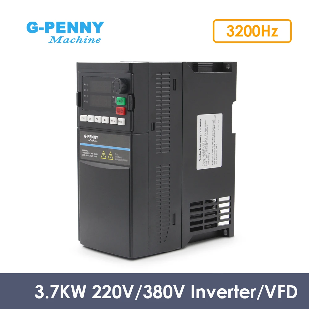 G-Penny 3.7KW 220v/380v Frequency Drive Spindle Motor Speed Control 3 Phase Motor Speed Control 0-3200hz Inverter