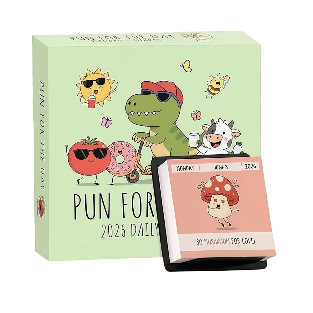 

365 New Puns Punny Motivational Desk Calendar 365 Jokes Schedule Mark Funny Pun Flip Calendar Daily Planner 2026