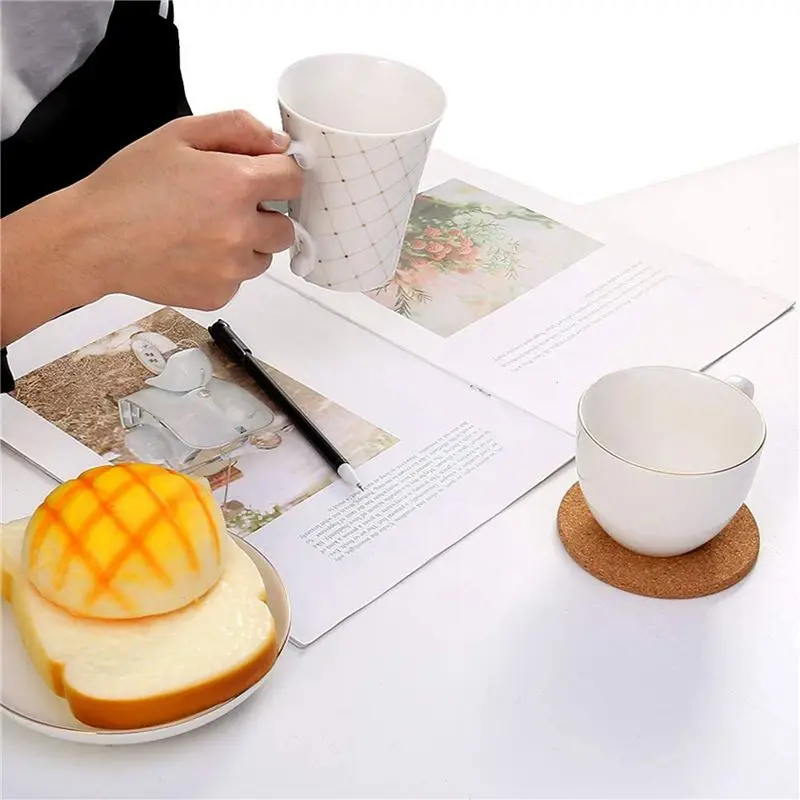 80Pack Cork Coasters For Drinks,Bar Coasters Absorbent Heat Resistant Reusable Saucers For Drink Wine Glasses Cups Mugs-B61B