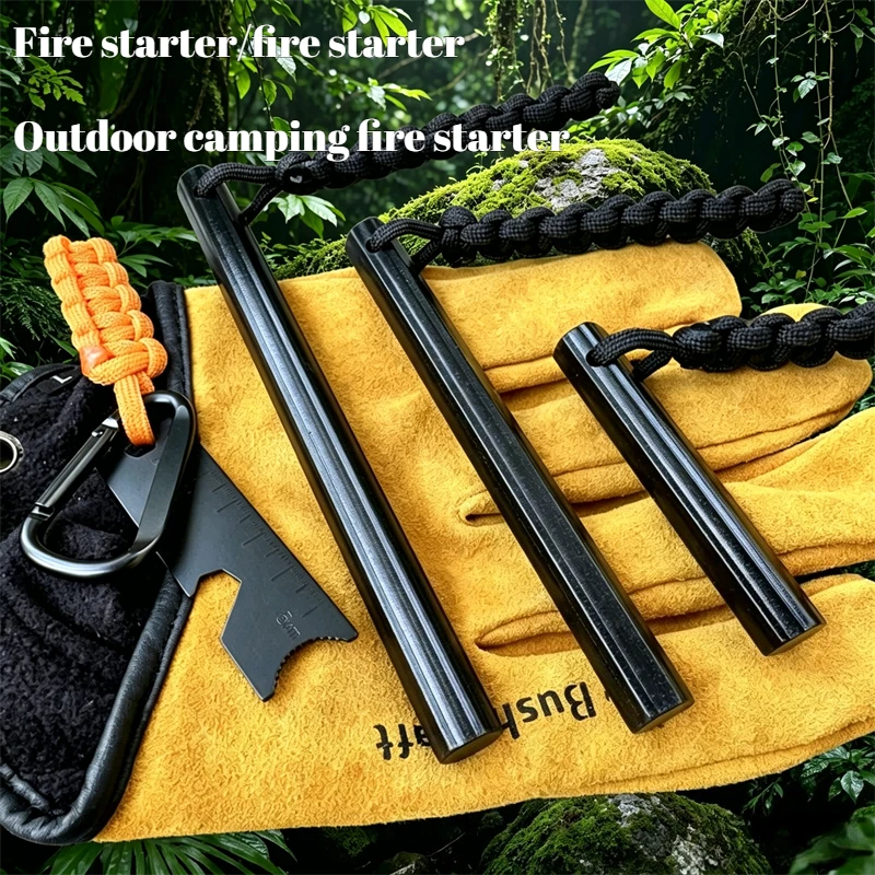 Outdoor Survival Fire Starter Magnesium Flint Rod Kit, Emergency Ignition Fire Stick, Practical Fire Making Tool for Camping,BBQ