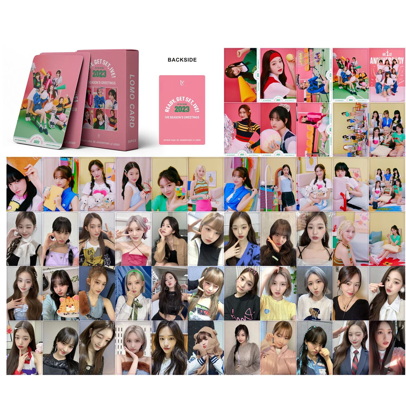 Tarjetas Lomo Kpop Jang WonYoung Yujin, tarjetas fotográficas, Impresión de fotos, tarjetas Lomo, tarjetas postales de colección para fanáticos, 55 piezas por juego