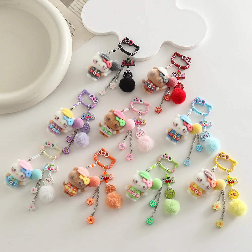 Hello Kitty MIU Series Dopamine Phone Strap Pendant DIY Bag Charm Keychain Accessory Trendy Toy Small Pendant
