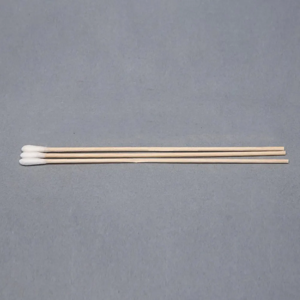 5Packs Disposable Cotton Swab Long Thin 15Cm Compressed Cotton Wood Handle Ear Cleaning Makeup Application Double