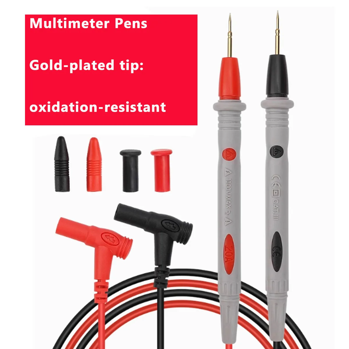 Multimeter Pen Extra Tip 20A Tip Pointer Meter Meter Universal Test Lead Silicone Cable Pen Cable