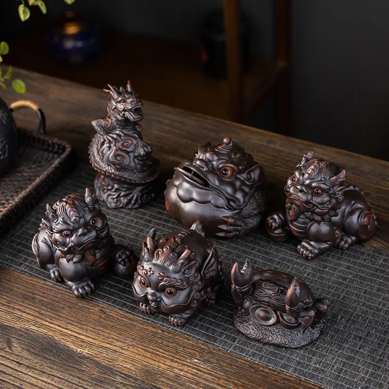 Recruiting Wealth Purple Sand Pixiu Kung Fu Tea Set Accessories Tea Table Decoration Tea Pet