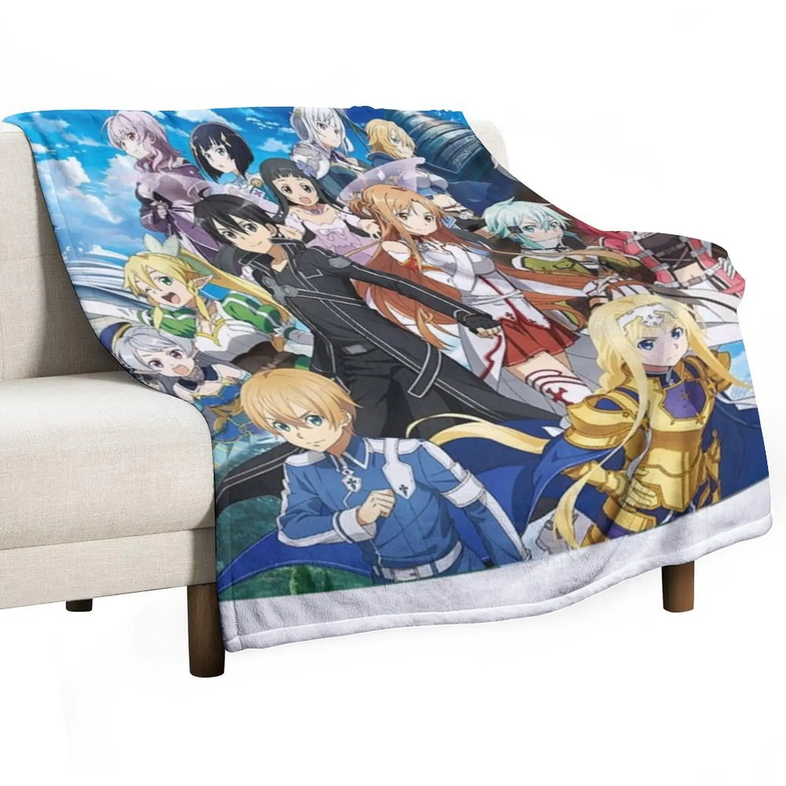 

Sword Art Throw Blanket Fluffy Shaggy Sofa heavy to sleep Blankets